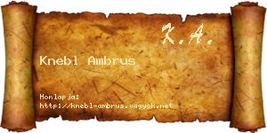 Knebl Ambrus névjegykártya