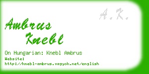 ambrus knebl business card